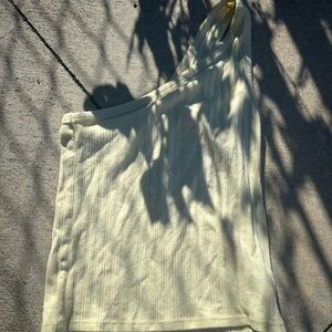 American Eagle Outfitters Ribbed Top in Soft Yellow